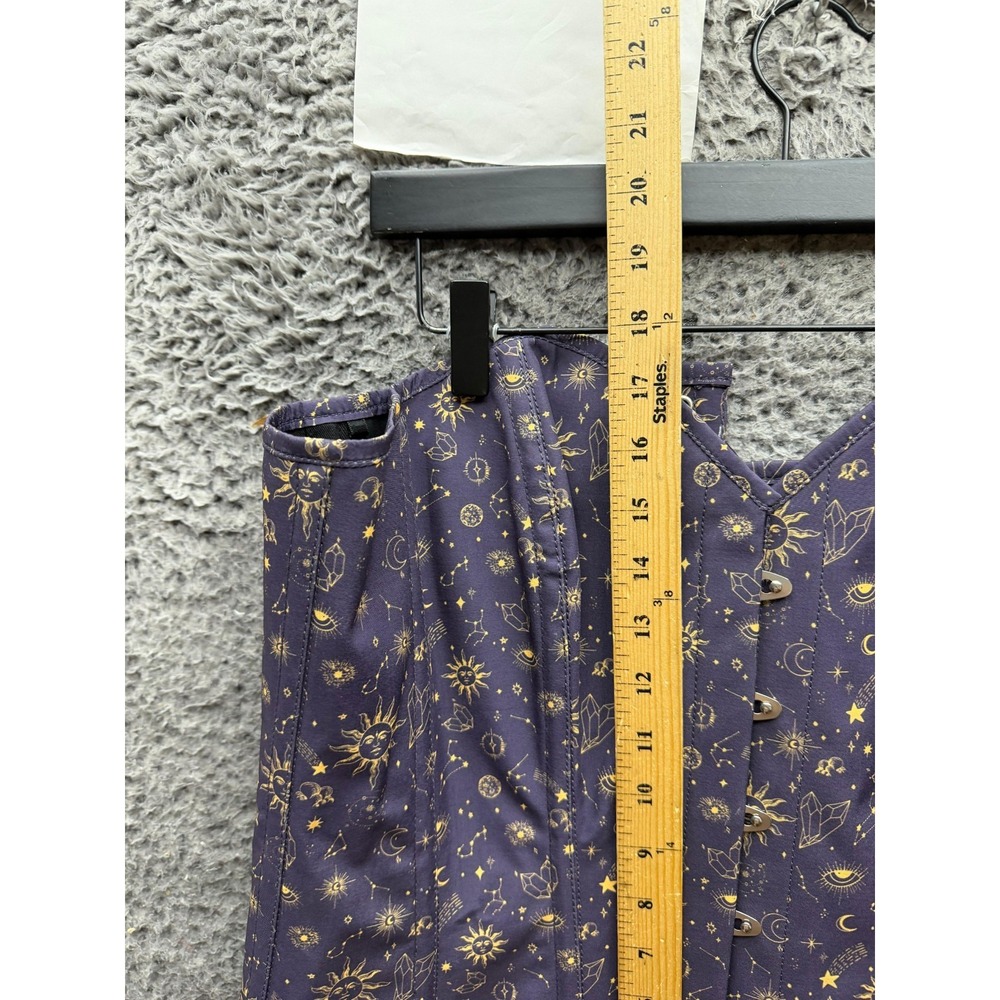 NWOT Corset Story Mystic Galaxy Indigo Gold Longline Overbust Corset Size UK 22 - Picture 8 of 12